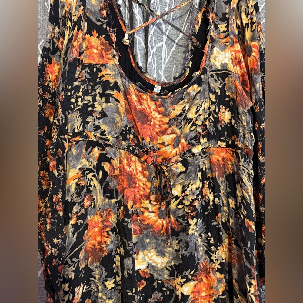 Free People Floral Tunic Dress size Large - Picture 3 of 5